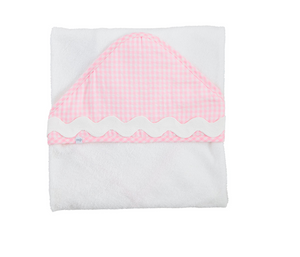 Pink Gingham Hooded Towel