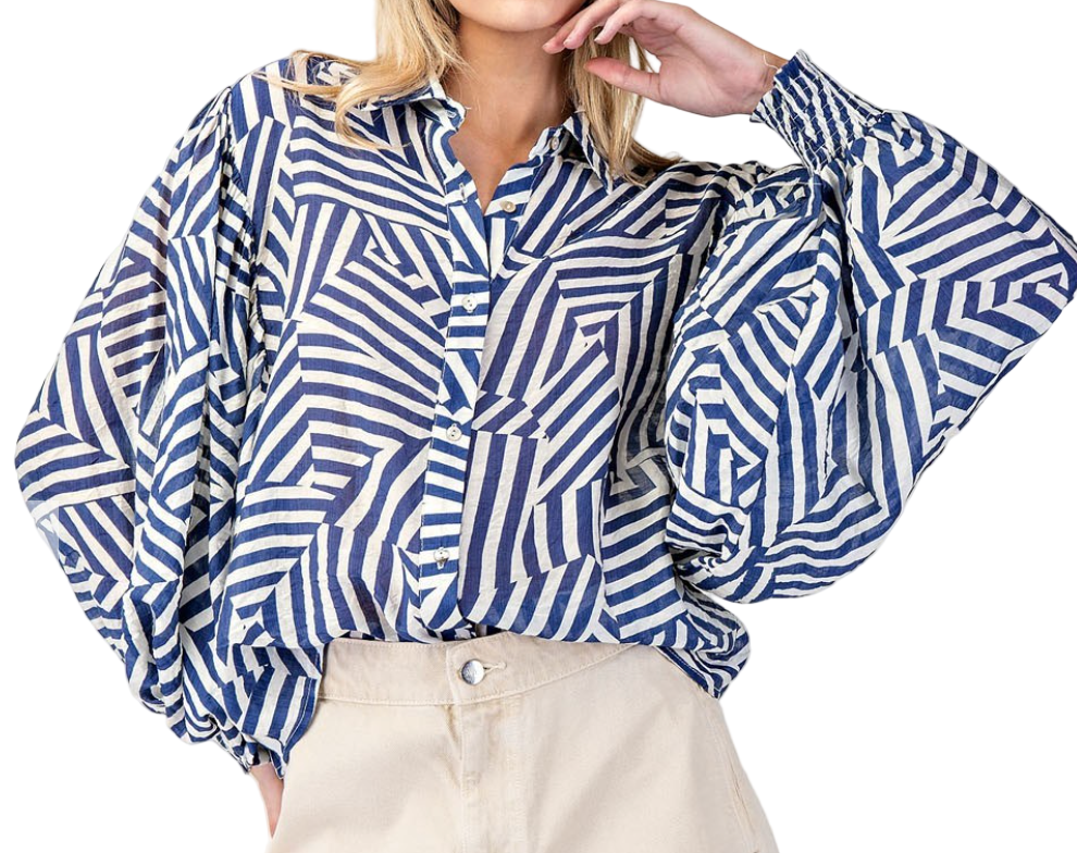Geometric Stipe Top
