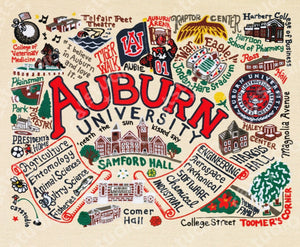 Auburn University Art Print in Gold Frame