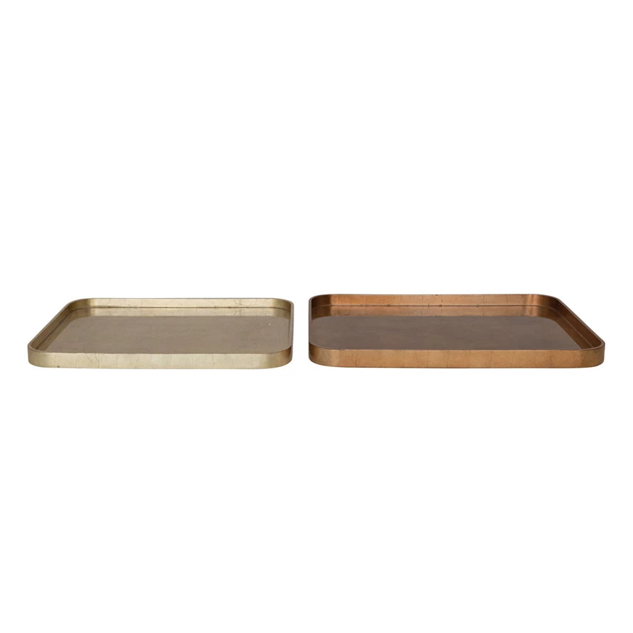 Lacquered Trays with Foil Finish