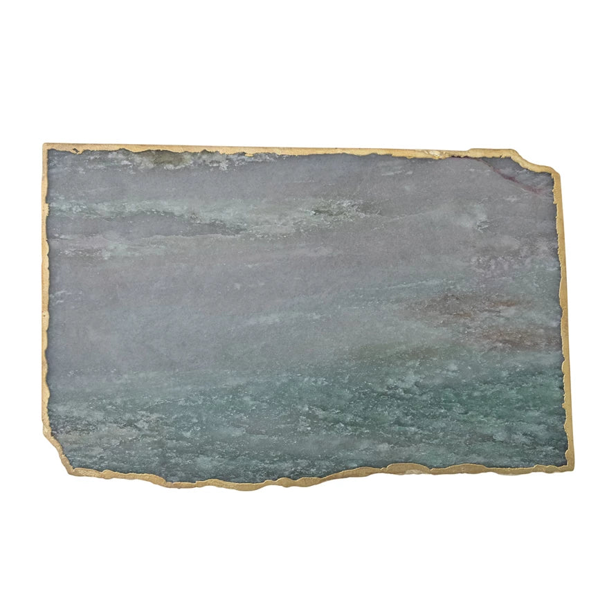Agate Slab with Gold Electroplated Edge
