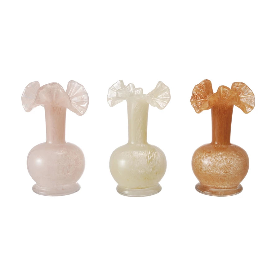 Glass Vase with Ruffle