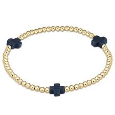 Egirl Signature Cross Gold 3mm Bead Bracelet