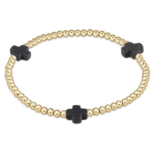 Signature Cross Gold 3mm Bead Bracelet