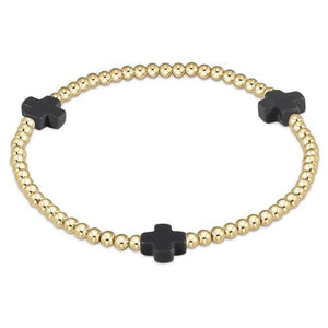 Signature Cross Gold 3mm Bead Bracelet