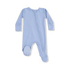 Blue Chambray 2 Way Zipper Footie