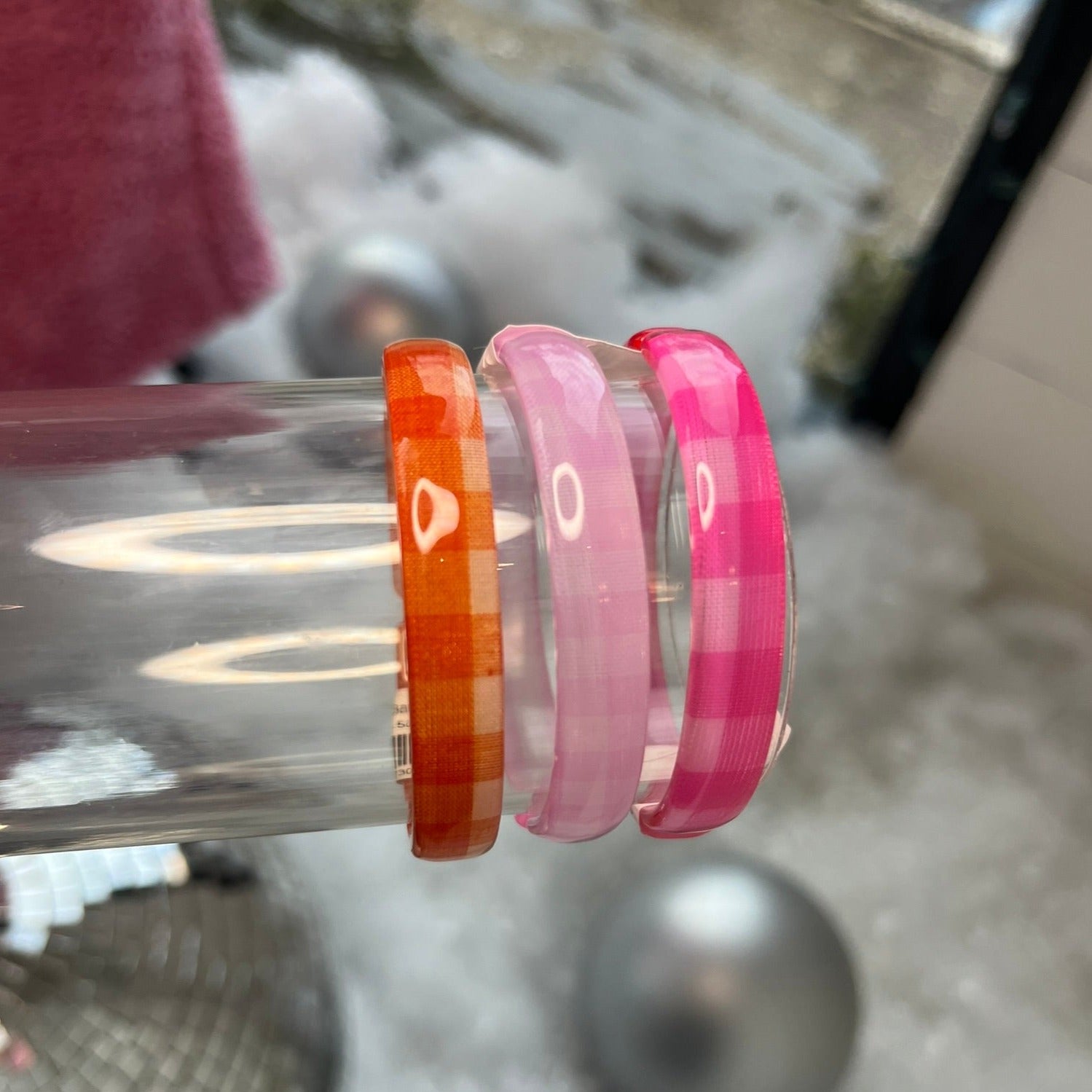 Acrylic Plaid Bangle Collection