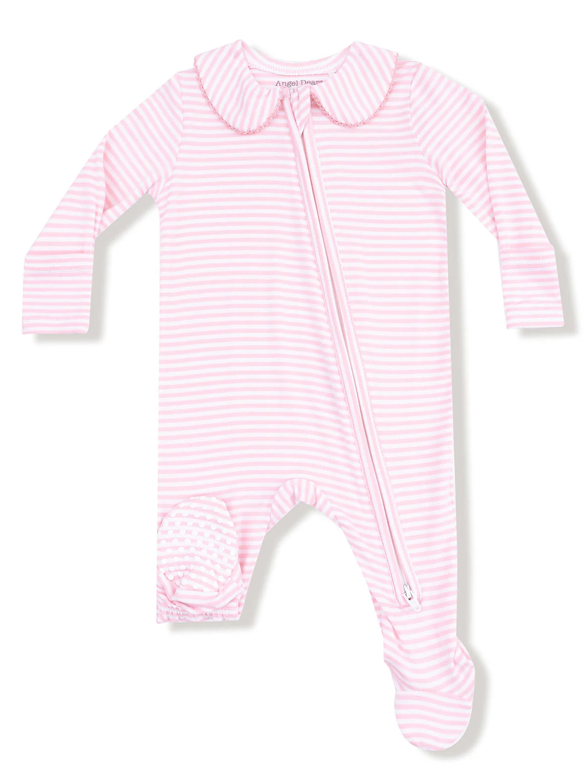 Pink Stripe 2 Way Zipper Footie