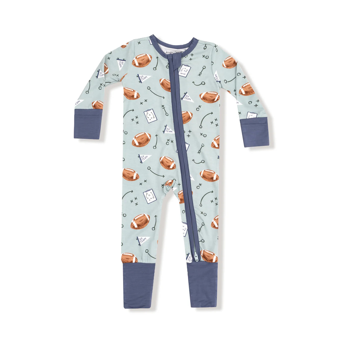 Touchdown Time 2 Way Zipper Romper-Grey Mist