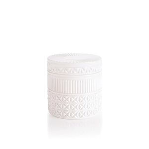 Capri Blue White Faceted Jar-Volcano