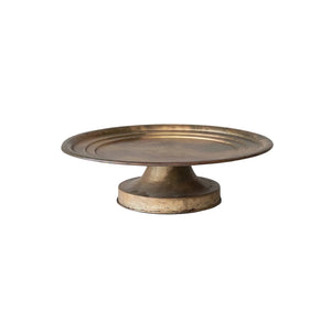 Metal Pedestal with Antique Brass Finish