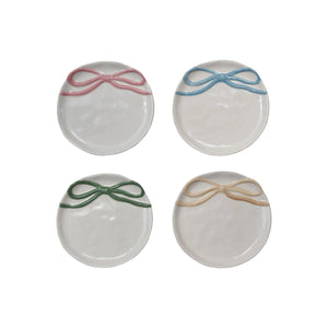 Round Stoneware Dish with Bow