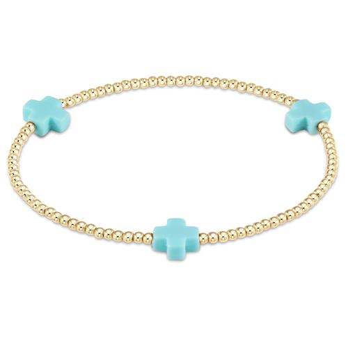 Egirl Signature Cross Gold 3mm Bead Bracelet