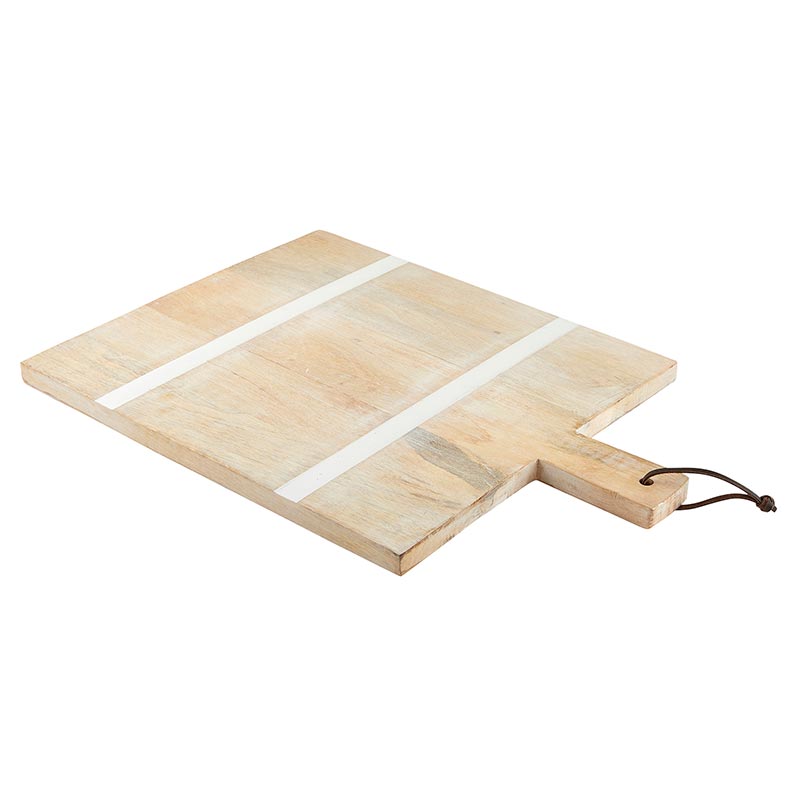 White and Natural Square Charcuterie Board