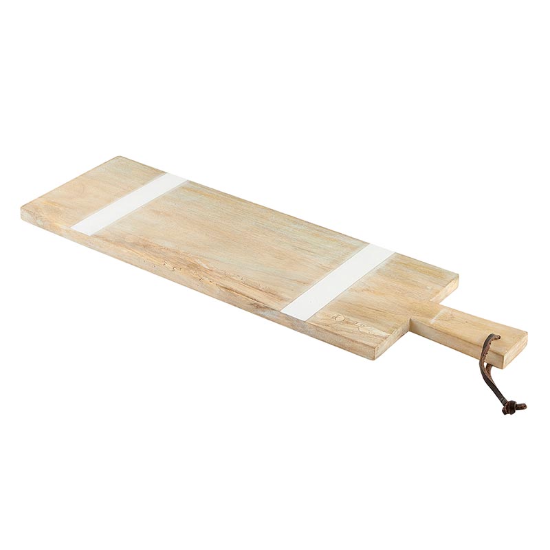 White and Natural Rectangle Charcuterie Board