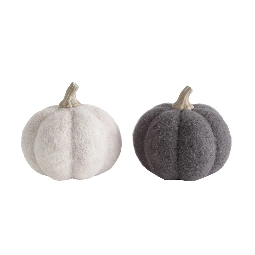 Round Wool Felt Pumpkins