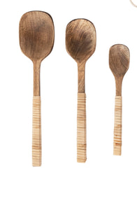 Wood Spoons with Wrapped Handles