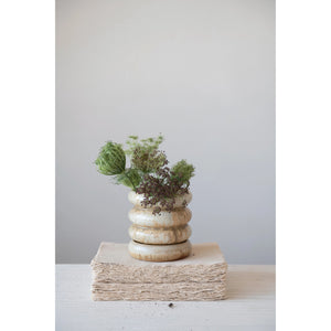 Stoneware Butterscotch Color Planter with Saucer