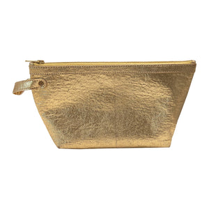 Gold Nylon Pouch with Zipper