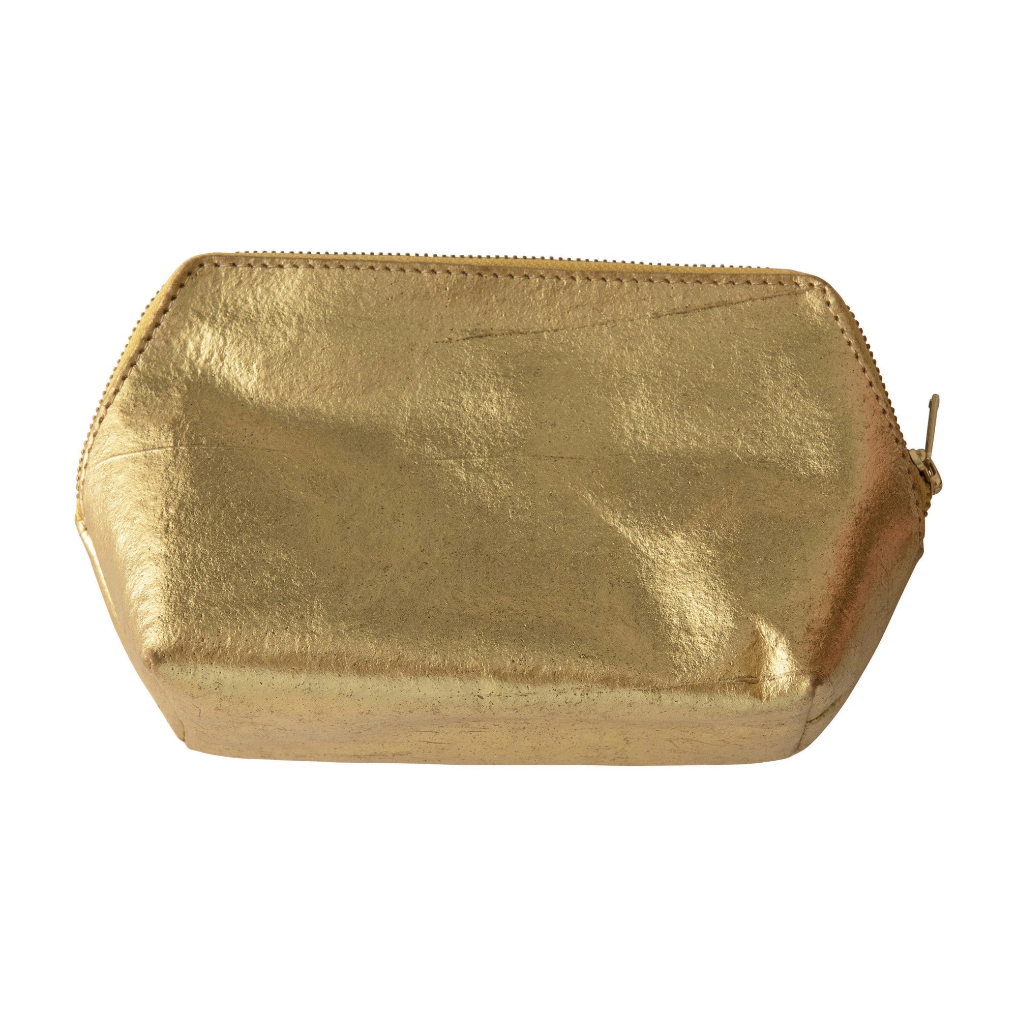 Gold Nylon Pouch with Zipper