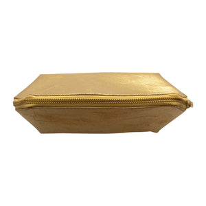 Gold Nylon Pouch with Zipper