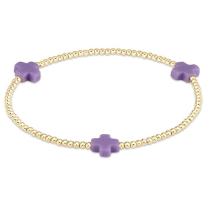 Egirl Signature Cross Gold 3mm Bead Bracelet